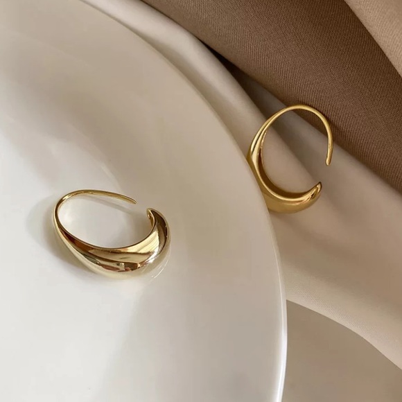 Vermeil gold hoop earrings 18k gold plated sterling silver - Picture 1 of 11